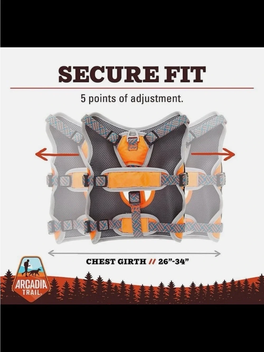 XL Arcadia Trail Harness and Waist Leash Matching Set